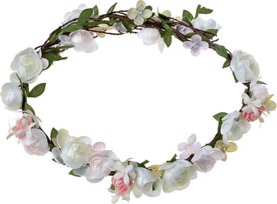 Clayre & Eef Haarband Meisje Wit Synthetisch Bloemen