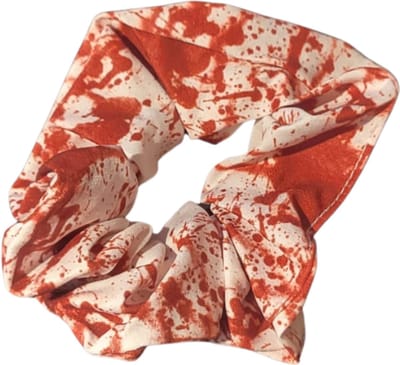 Haarscrunchie Halloween - Wit met Bloed