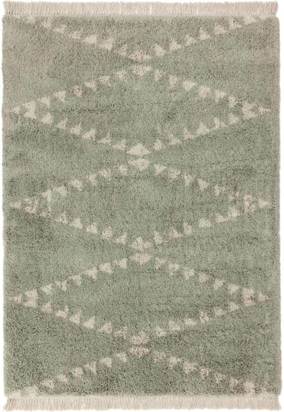 Easy Living - Rocco-Green Vloerkleed - 160x230  - Rechthoek - Berber,Shaggy Tapijt - Landelijk - Beige, Groen