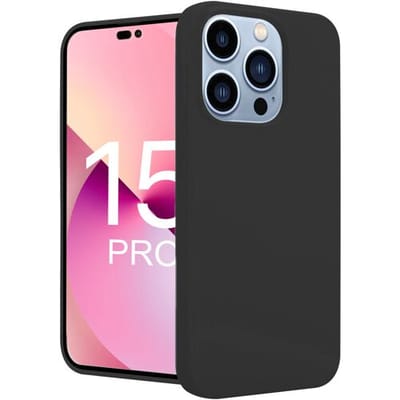 ShieldCase telefoonhoesje geschikt voor Apple iPhone 15 Pro siliconen hoesje - optimale bescherming - backcover - zwart