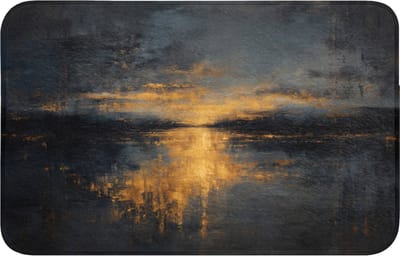 Badmat 80x50 cm - Antislip - Gouden Reflectie op Water - Badmatten voor badkamer - Badkamermat - Douchemat - Badkamer mat