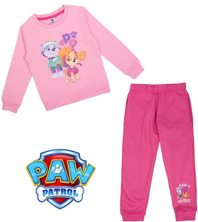 PAW Patrol Set - Lounge set / Joggingpak / Vrijetijdspak - Sweatshirt + Broek - Skye en Everest - Roze - Maat 98/104