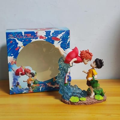 Figurine Ponyo sur la falaise Figurine Ponyo Sousky Seagal Statue PVC GK Figurine d'action Anime 15cm Modèle Poupée Collection Jouet Cadeau Enfant brown