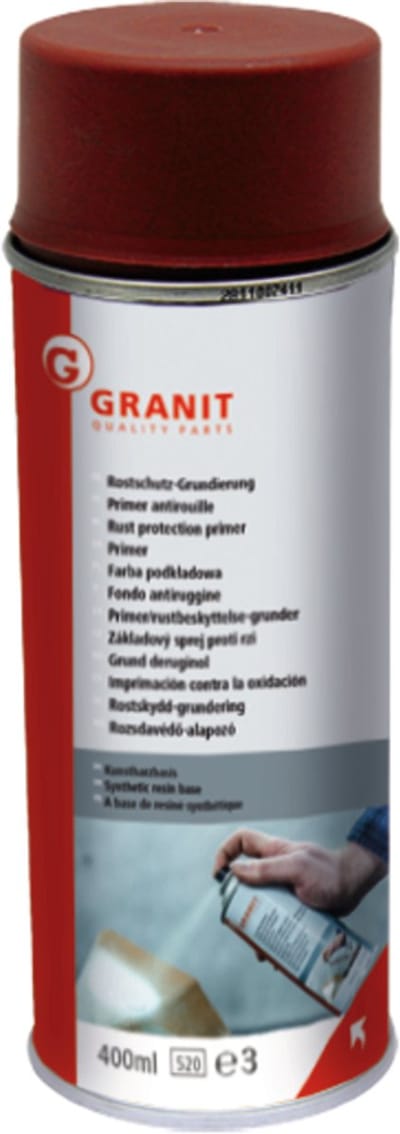 Granit - primer spuitbus - 400 ml - sneldrogend roestwerend - roodbruin