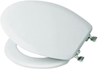 Toiletbril Wit - Toiletdeksel WC bril - Badkamer Vernieuwen - Roestvrijstalen Scharnieren - 385 x 65 cm - Wit