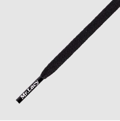 Mr. Lacy - Schoenveters - Veters - Sneakerveters - Flatties - Plat - Zwart - Veterlengte 90 cm – Breedte 6 mm