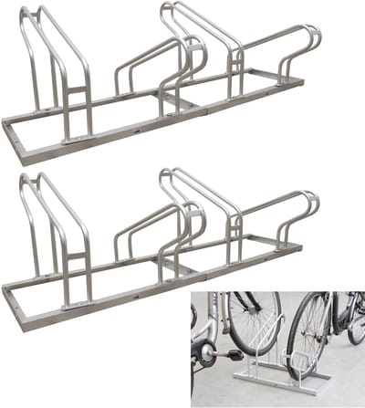 TRUTZHOLM - Fietsenrek Voor 8 Fietsen - 280x45 cm - Hoogte-Offset - Thermisch Verzinkt Staal Grijs - Rijparkeerder Vloer