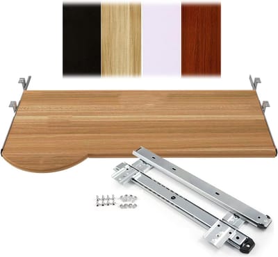 Houten Toetsenbordlade - Onderbouw Plateau - Bureau Organisatie - Verstelbare Hoogte - 60cm x 26cm - Zwart