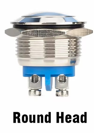 Metalen Pulsschakelaar OFF-(ON) ⌀16mm - Momentschakelaar - Maak - 3A 230V - Rond