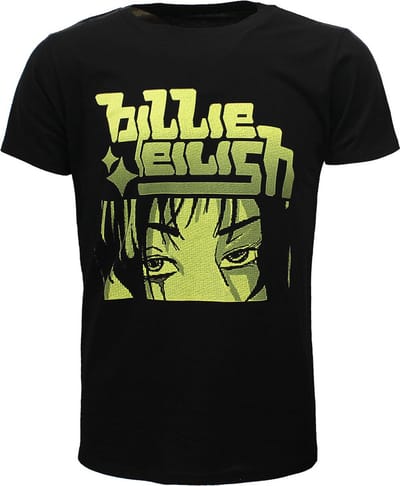 Billie Eilish Anime Billie Logo T-Shirt - Officiële Merchandise - S