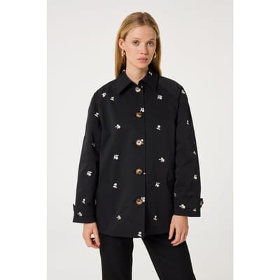 Fabienne Chapot Troy Trenchcoat Short Black Maat: 38 | Lichte Jassen Outlet | Dames | Zwart