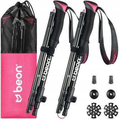 Beon Fold Lite Pink Trekkingstokken - Opvouwbaar & Lichtgewicht