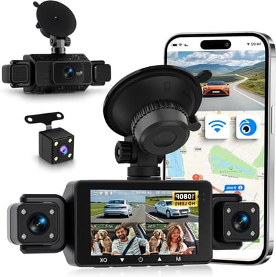 360 Graden 4-Kanaals Dashcam - Full HD - Wifi Verbinding - Voor Auto's