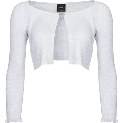 PINKO Bluma Cardigan Costina Lurex Silver Grey Size: XS | Cardigans Outlet | Dames | Wit
