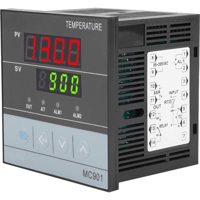 MC901 Digitale PID Temperatuurregelaar K-type PT100 Sensor Ingang Relais SSR Uitgang black