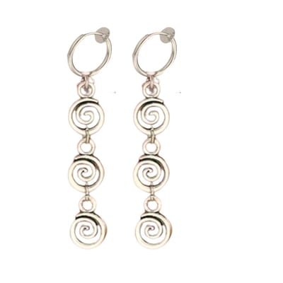 Klem oorbellen -zilverkleur -lang -kolk- geen gaatje- Charme Bijoux