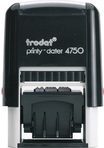 Trodat Printy 4750/D Blauw/rood - Stempels - Datum stempel Nederlands - Stempel afbeelding en tekst