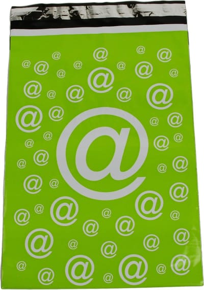 20 stuks | Verzendzakken GROEN "@" | 250 x 350 mm | 70 micron (webshop)