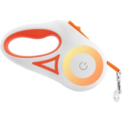 Laisse lumineuse LED pour chien Laisse rétractable automatique pour chiens de taille moyenne Corde de traction pour petits animaux de compagnie d'extérieur Accessoires pour chiens Fournitures pour animaux de compagnie