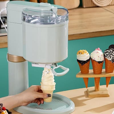 IJsmachine - Soft Serve Maker - Thuis Dessert Maken - Compact Ontwerp - 1 Liter - Wit