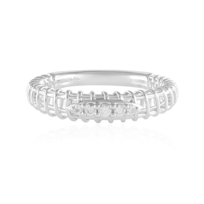 Cavill - Zilveren ring met Cambodjaanse zirkonia 0,144 ct - 925 Sterling zilver gerhodineerd - Elegant filigraan vlecht design dames ring