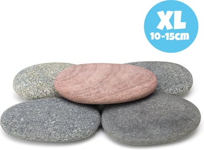 Grote Happy Stones XL van Blijsteen.nl | Stenen Schilderen | Stenen Schilderen Volwassenen | 10-15 cm | 5 stuks | Schilderbare Keien | Happy Stones Pakket | Beach Pebbles