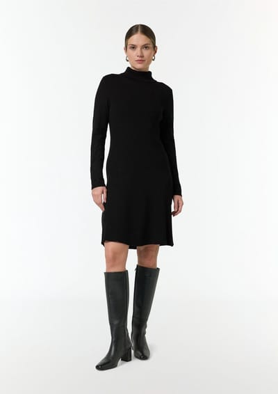 Rok trui lange mouwen ribgebreid col hoog uitlopende zoom dames COMMA