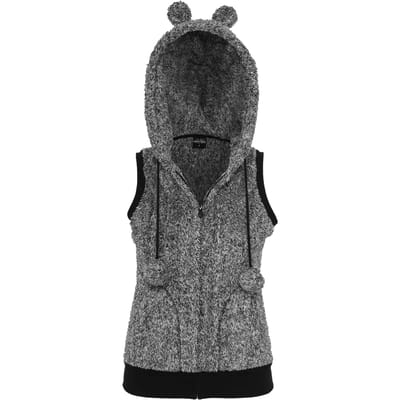 Urban Classics - Teddy Vest met capuchon - XS - Grijs
