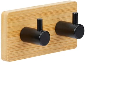 Bamboe dubbel handdoekhaakje zelfklevend Five® - Hout - Zelfklevend | Ophangen zonder boren