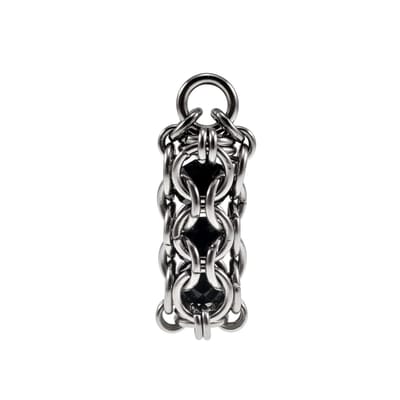 Buis Hanger Dames, Hanger met Ondoorzichtige Zwarte Kristallen, Edelstaal - Handgemaakt door esde2