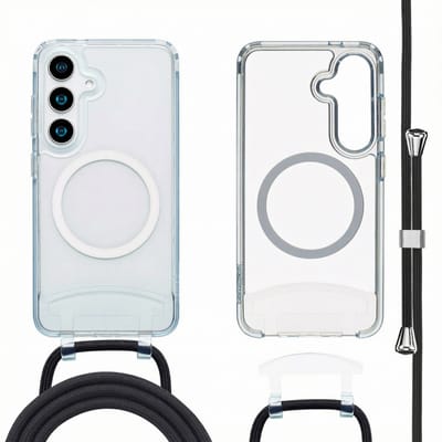 imoshion Hoesje - Geschikt voor Samsung Galaxy S24 / S25 - Backcover met Magnetische Ring met afneembaar koord - Transparant