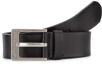 Tom Tailor - TTCALVIN leren riem met vierkante gesp - Maat 80 - black uni