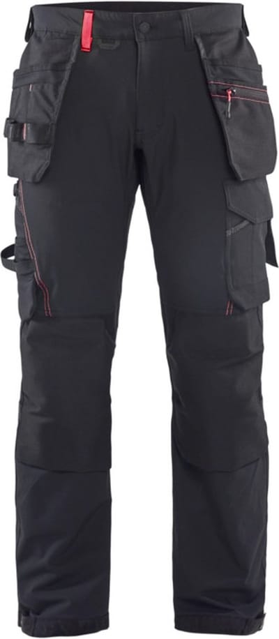 Blaklader Werkbroek met 4-weg stretch 1522-1645 - Zwart/Rood - C146