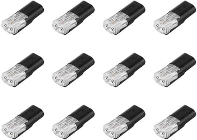 longziming -12x 2-Pins Waterdichte Autoconnectors – Snelkoppeling voor Kabels 18–22 AWG – Plug-and-Play Draadconnectoren voor Auto-elektronica & Voertuigbedrading