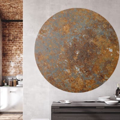 Behangcirkel 60cm Roestig metaal met gouden plekken