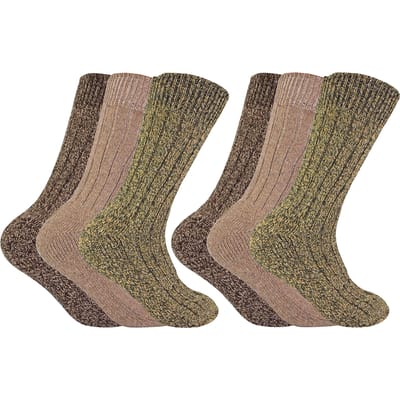 6 Pack Heren Dikke Warme Wolmix Wand socksen