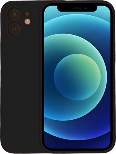 Smartphonica Telefoonhoesje Geschikt voor iPhone 12 Pro Max siliconen hoesje - Backcover Siliconen Case - Zwart geschikt voor iPhone 12 Pro Max