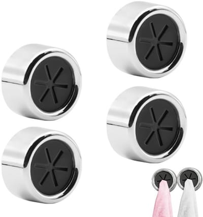 Dailygoods- Theedoekhouder Set van 4 - Zelfklevend - ABS Handdoekhaken - Ronde Handdoekklem - Eenvoudige Installatie - Duurzaam Materiaal - Handdoekhaak