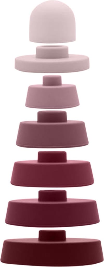 Kushies - Stapelspeelgoed - Kraamcadeau - Babyshower Cadeau - Baby Speelgoed - siliconen stapeltoorn - vuurtoren - Roze