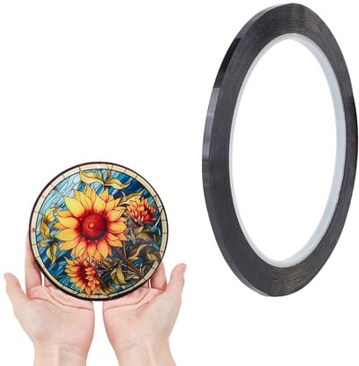 Allecto - Gebrandschilderd Glas - Faux Lood Lijnen - Zwart - Galerij Stickers - Geschikt voor Glas - 66m