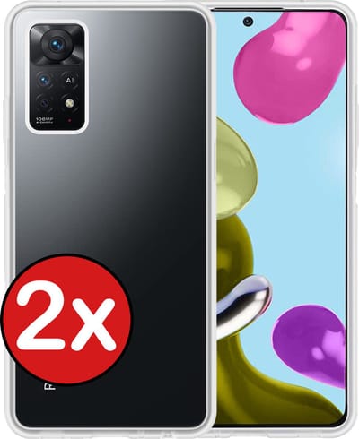 Hoesje - 2 Stuks - Geschikt voor Xiaomi Redmi Note 11s - Sterk & Shockproof - Telefoonhoes - Back Cover - Case Siliconen - Telefoon Hoes - Transparant