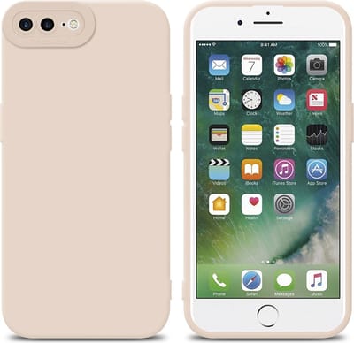 Cadorabo Hoesje geschikt voor Apple iPhone 7 PLUS / 7S PLUS / 8 PLUS in FLUID CREAM - Beschermhoes gemaakt van flexibel TPU silicone Cover Fluid Case
