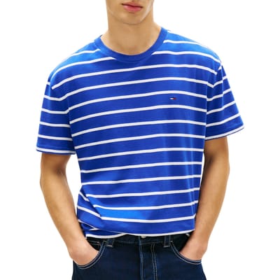 Tommy Hilfiger Regular Stripe Ss Tee Fizzy Blue Stripe Taglia: M | Magliette basic Outlet | Uomo | Blu