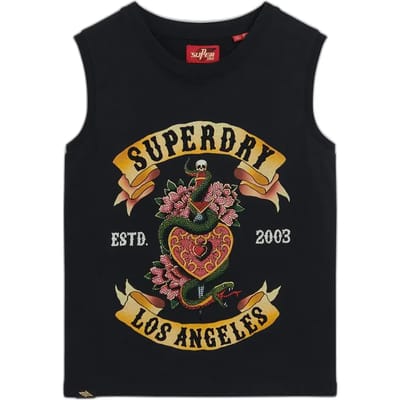 Superdry - Tattoo Rhinestone-hemdje - Dames - Vesten