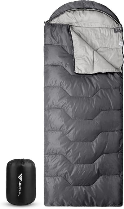 Slaapzak voor 3-4 seizoenen, -5°C flanel en 20°C polyester, waterdicht, warm en comfortabel voor kamperen en buitenactiviteiten in koude omstandigheden