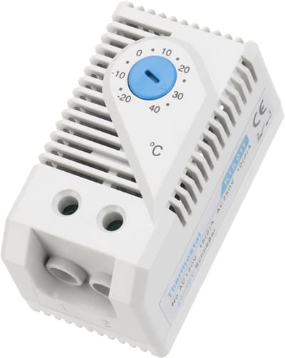 Mechanische Thermostaatschakelaar - Temperatuurregelaar Schakelaar - Controlekast Temperatuur - Verstelbaar Bereik - 60x33x43 mm - Wit