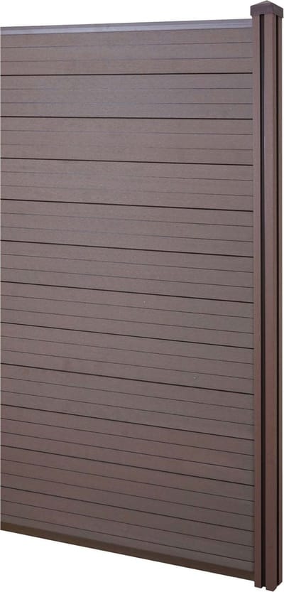 WPC privacyscherm Sarthe, windscherm, WPC paal ~ verlengstuk smal, 0,98m bruin