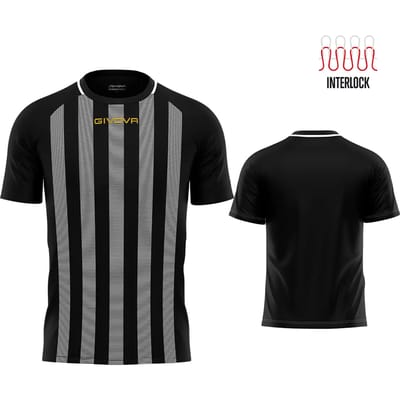 Givova Rugby Zwart-wit Sport-T-shirt - XS