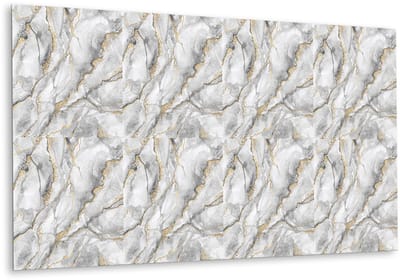 Tulup PVC Wandpaneel - Marmeren Textuur Vinyl Wandpaneel - 100 cm x 50 cm - Grijs PVC Muurpaneel - 1 stuk - Zelfklevend Wandpaneel - Marmer Wandbekleding - Zelfklevende Wandbekleding - Plaktegels Keuken en Badkamer