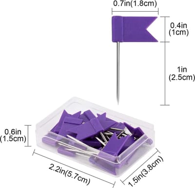Allecto Plus - Gekleurde vlag push pins set van 160 stuks voor kurkboard in 8 kleuren - Markeringspinnen voor school en kantoor